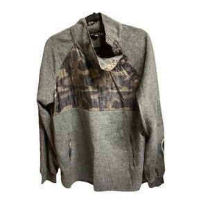 White Birch Fleece Pullover Womens Large Camouflage Quilted Snap Hunting Outdoor